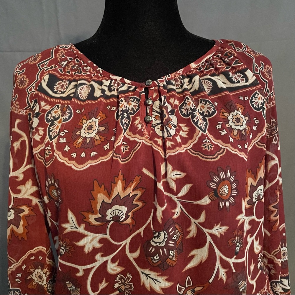 Lucky Brand Rust Orange And Cream Color Boho Styl… - image 4